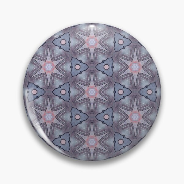 Item preview, Slate Blue Coral Pink Starburst Hexagonal Mosaic Mandala - Duvet Cover designed and sold by ArithraStudio.