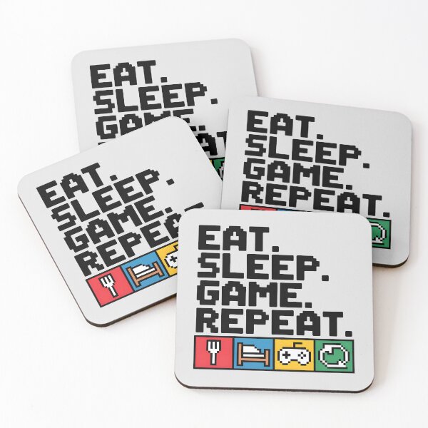 Item preview, Eat Sleep Game Repeat – Retro Gamer Quote designed and sold by Jollys-ArtShop.
