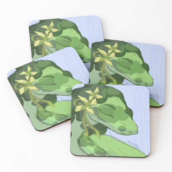 Item preview, Gentle Green Dragon with Yellow Flowers Digital Art designed and sold by Fibi-studio.