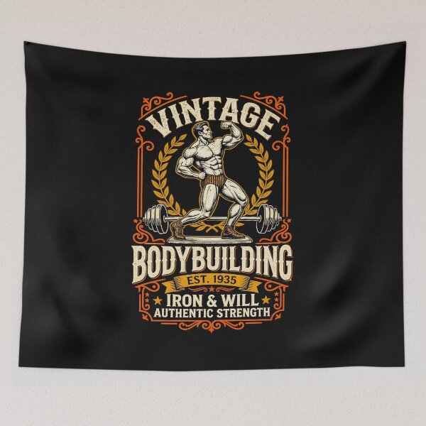 Item preview, Vintage Bodybuilding Iron and Will Retro Gym Design designed and sold by Minimal Drip.