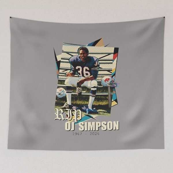 Item preview, RIP OJ Simpson 1947 2024 Vintage Football-48 designed and sold by MetinBaum.