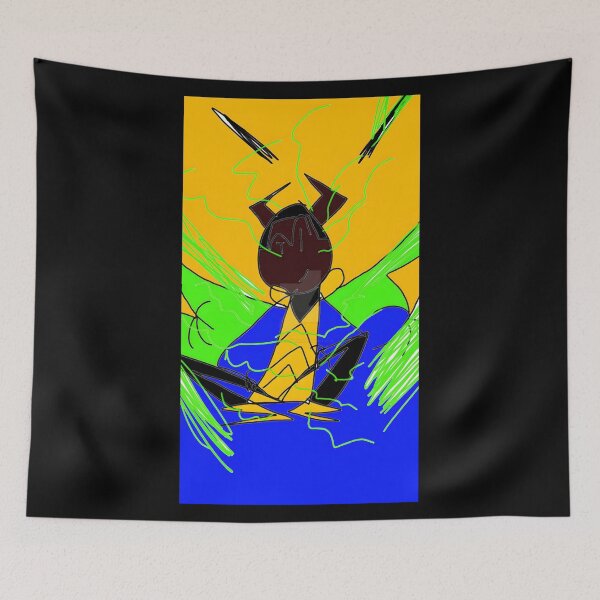 Item preview, Abstract Demon Character with Electric Green Energy designed and sold by Fibi-studio.