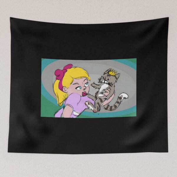 Item preview, Cartoon Girl Holding Grumpy Cat with Crown designed and sold by lcnsdjstrtrystd.
