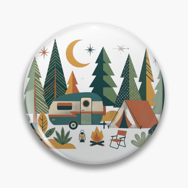 Item preview, campground — Mid-century inspired graphic Artwork designed and sold by DigitalGraphic1.