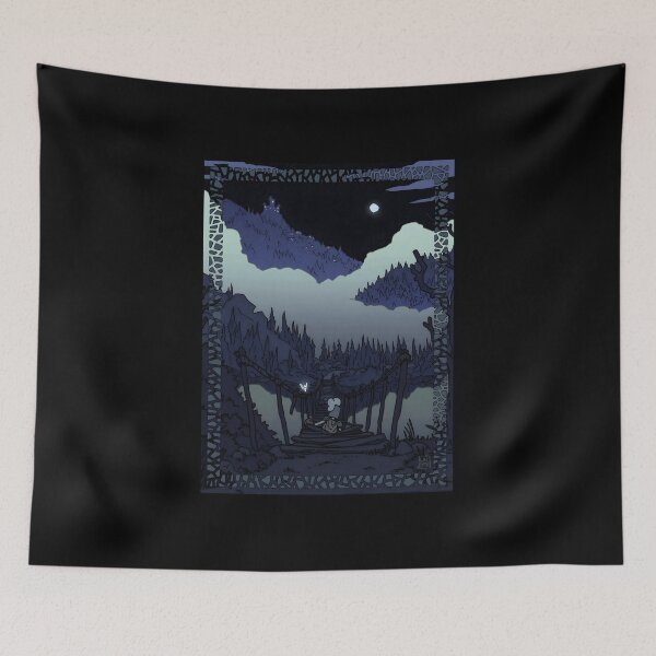 Item preview, Knight Sitting on a Bridge Under Moonlight in Mystical Forest designed and sold by lcnsdjstrtrystd.