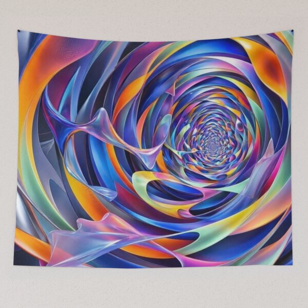 Item preview, Colorful Abstract Vortex 3D Fractal Spiral Art designed and sold by Dogandesighn.
