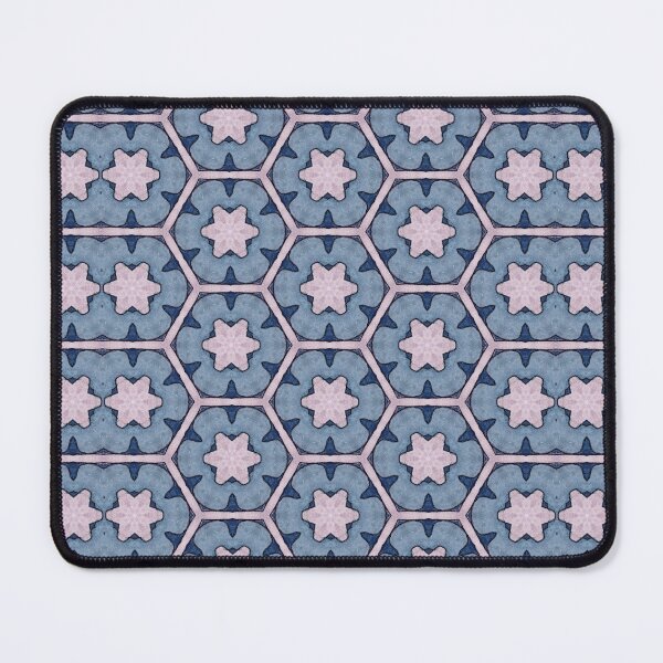 Item preview, Slate Blue Honeycomb Soft Lilac Indigo Starburst Hexagonal Mosaic Mandala - Duvet Cover designed and sold by ArithraStudio.