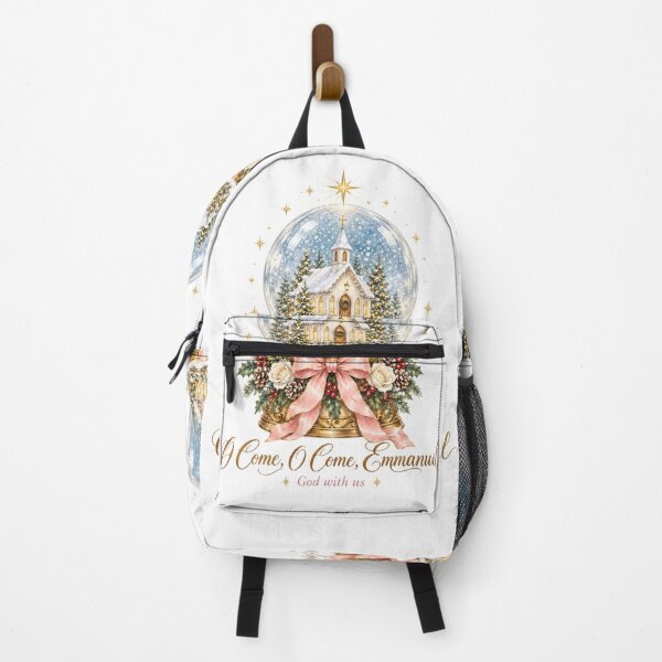 Item preview, O Come O Come Emmanuel Watercolor Christmas Snow Globe Chapel designed and sold by Panom Suavichien.