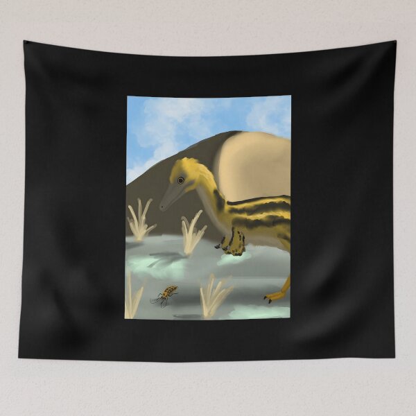 Item preview, Dakotaraptor Paleontology Illustration With Insect designed and sold by Fibi-studio.