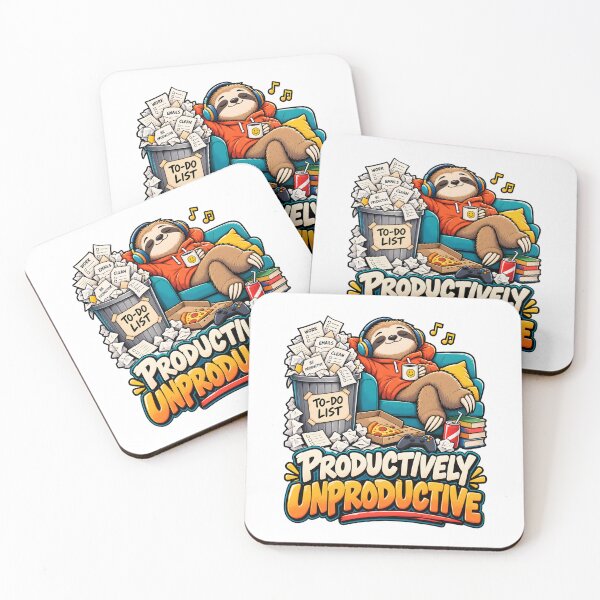 Item preview, Productively Unproductive Funny Lazy Sloth ToDo List Art designed and sold by Win Hardy.