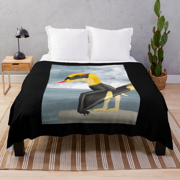 Item preview, Great Hornbill with Yellow and Black Plumage Digital Illustration designed and sold by Fibi-studio.