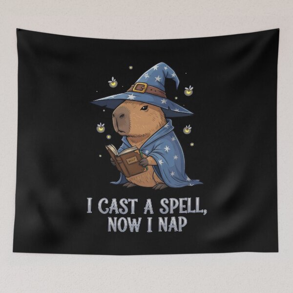 Item preview, I Cast a Spell Now I Nap - Funny Wizard Capybara Magic Gift designed and sold by Luminari Creations.