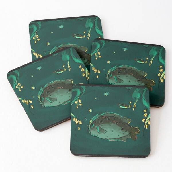 Item preview, Underwater Scene With Pufferfish And Glowing Seaweed designed and sold by lcnsdjstrtrystd.