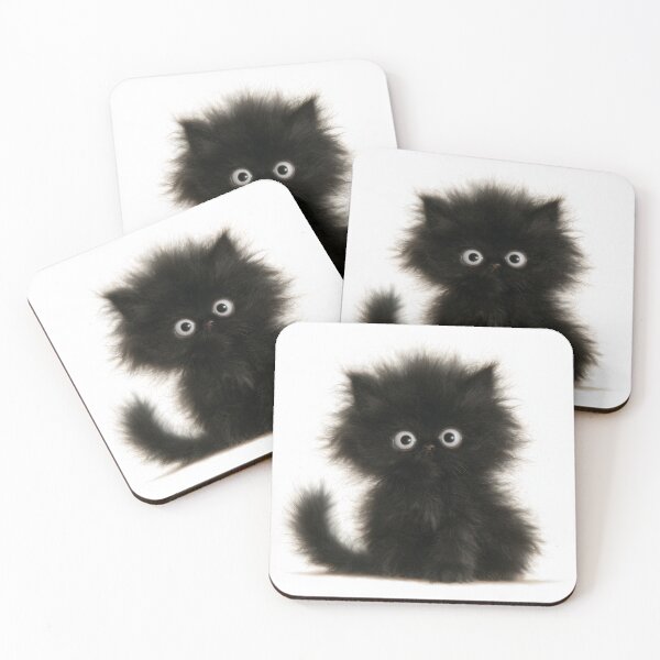 Item preview, Fluffy Messy Hair Black Kitten designed and sold by Audra-studio.