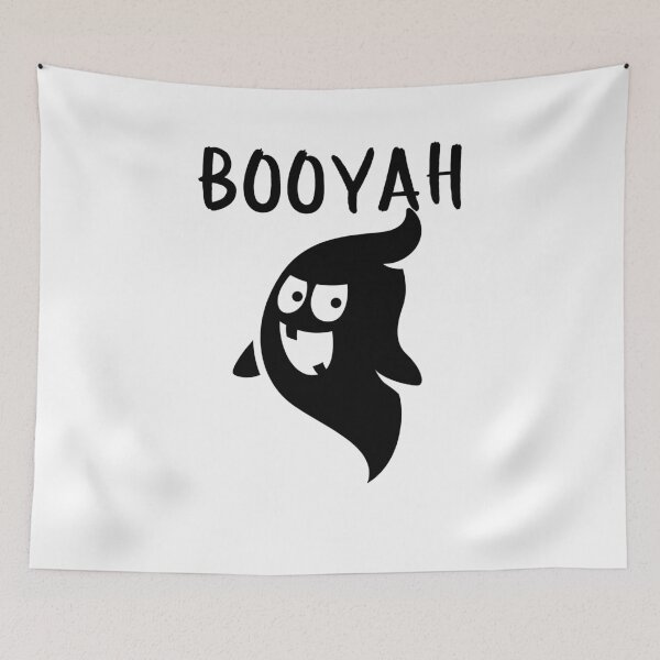 Aperçu de l'œuvre Booyah - Funny Scary Ghost Halloween Designs créée et vendue par SpiritWestDesig.