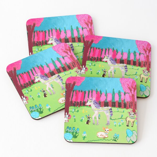 Item preview, Whimsical Unicorn and Forest Animals Fantasy Illustration designed and sold by lcnsdjstrtrystd.