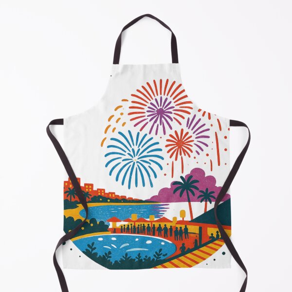 Item preview, Tropical Fireworks Celebration – Colorful Retro Beach Party Art designed and sold by GeEeN.