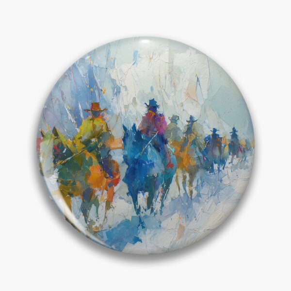 Item preview, Horse Riders Crossing a Snowy Winter Field designed and sold by solynneart.