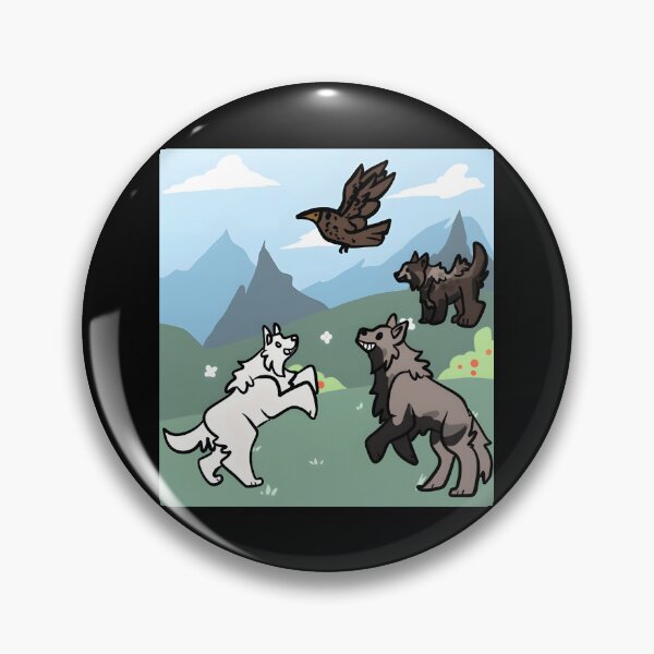 Item preview, Playful Wolves and Flying Bird in Mountain Landscape designed and sold by lcnsdjstrtrystd.