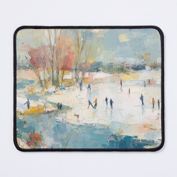 Item preview, Ice Skaters on a Frozen Winter Pond designed and sold by solynneart.