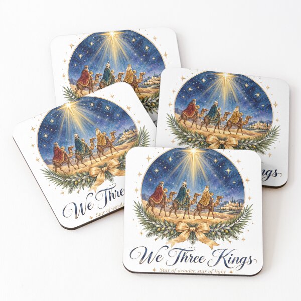 Item preview, We Three Kings Watercolor Wise Men Following the Star of Bethlehem designed and sold by Panom Suavichien.