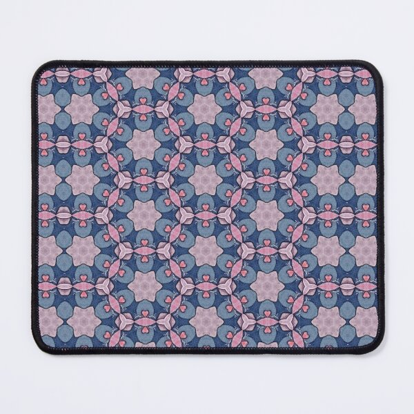 Item preview, Soft Lilac Coral Pink Slate Blue Indigo Starburst Hexagonal Mosaic Mandala - Duvet Cover designed and sold by ArithraStudio.