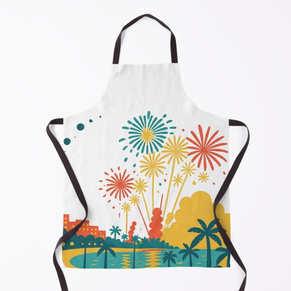 Item preview, Tropical Fireworks Paradise – Colorful Retro Ocean Celebration Art designed and sold by GeEeN.