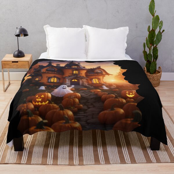 Item preview, Welcoming Halloween with a pumpkin house - 6 designed and sold by Universe-of-Merch.