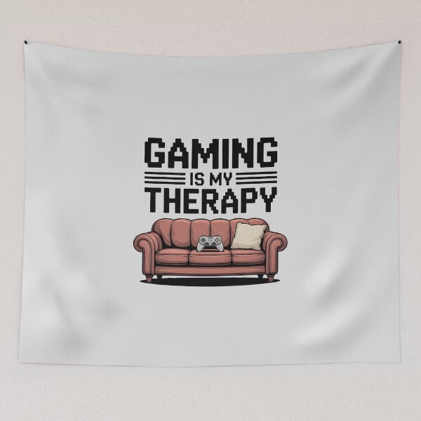 Item preview, Gaming Is My Therapy – Funny Gamer Quote designed and sold by Jollys-ArtShop.