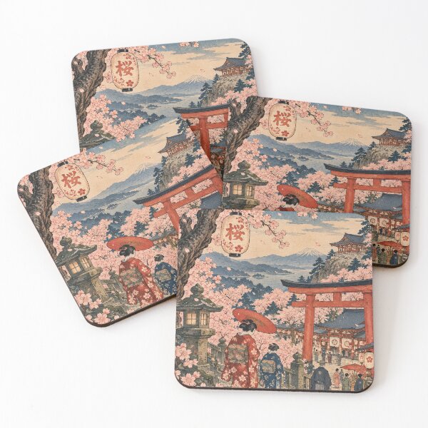 Item preview, Japanese Cherry Blossom Festival - Torii Gate Kimono Stroll designed and sold by bapupa.