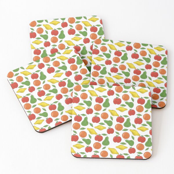 Item preview, Colorful fruit Pattern with apples pears and lemons designed and sold by naturerafa.