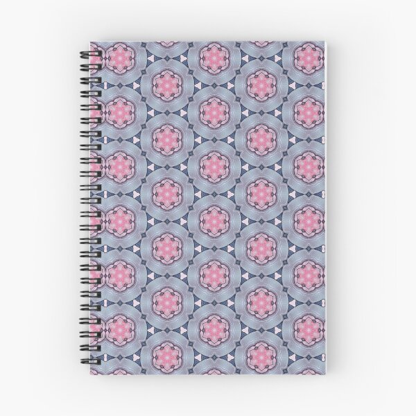 Item preview, Coral Pink Slate Blue Medallion Hexagonal Starburst Mosaic Mandala - Duvet Cover designed and sold by ArithraStudio.