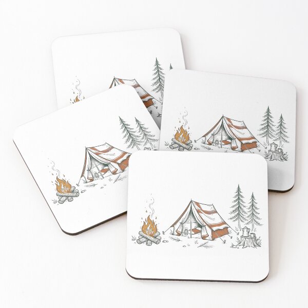 Item preview, camping — Expressive line art Artwork designed and sold by DigitalGraphic1.
