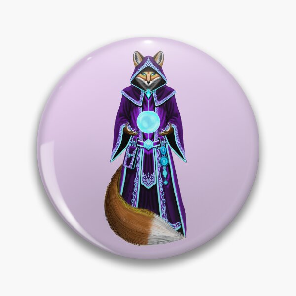 Item preview, Mystic Purple Wizard Red Fox with Blue Magic Orb designed and sold by URSM.