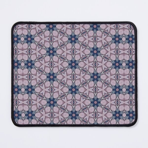Item preview, Dusty Mauve Soft Lilac Deep Indigo Starburst Hexagonal Mosaic Mandala - Duvet Cover designed and sold by ArithraStudio.