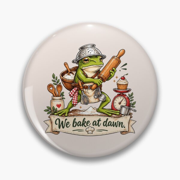 Item preview, We Bake at Dawn Funny Baking Frog, Cute Cottagecore Baker, Bread Lover Humor, Cozy Kitchen Aesthetic, Sourdough Baking Gift designed and sold by Quiajia.