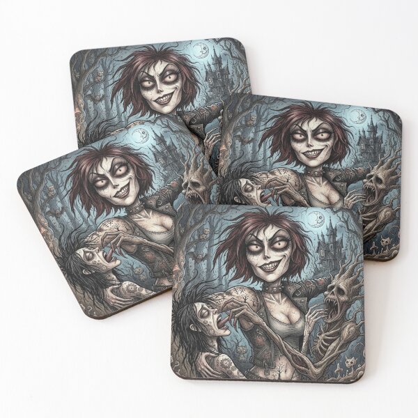 Item preview, Female Zombie warrior fantasy art designed and sold by Vintage Designs +.
