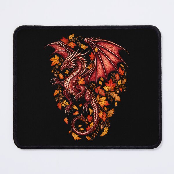 Item preview, Autumn Botanical Dragon Fall Leaves Acorn Fantasy Art designed and sold by Manti1Mandala.