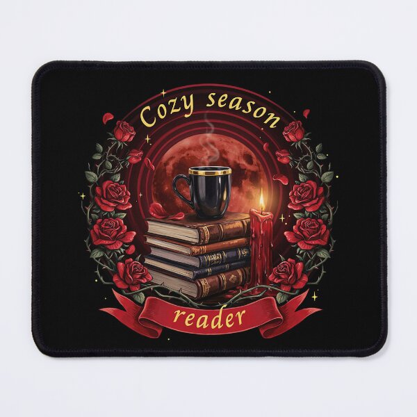 Item preview, Cozy Season Reader Dark Academia Blood Moon Roses designed and sold by Szkicerka.