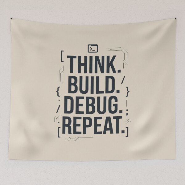 Item preview, Think Build Debug Repeat Software Engineer designed and sold by Amr Darwish Graphic designer.