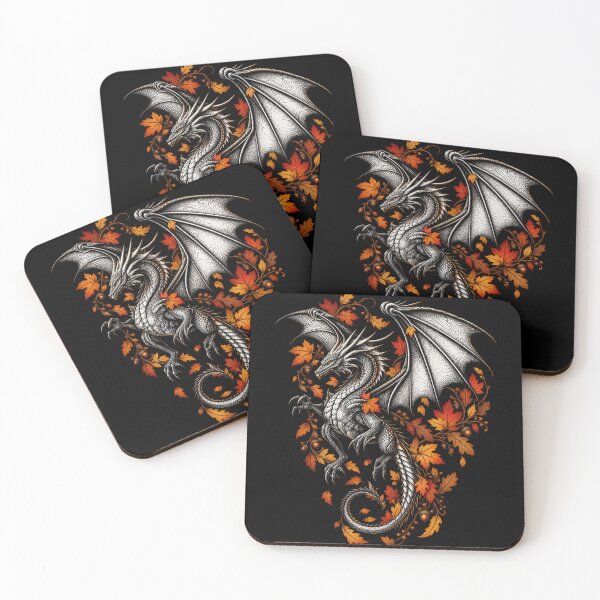 Item preview, Autumn Botanical Dragon Fall Leaves Acorn Fantasy Art designed and sold by Manti1Mandala.