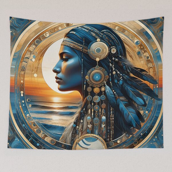 Item preview, Native American Woman Mandala Art - Woven Traditions Vol (3) designed and sold by JJArtCreations.