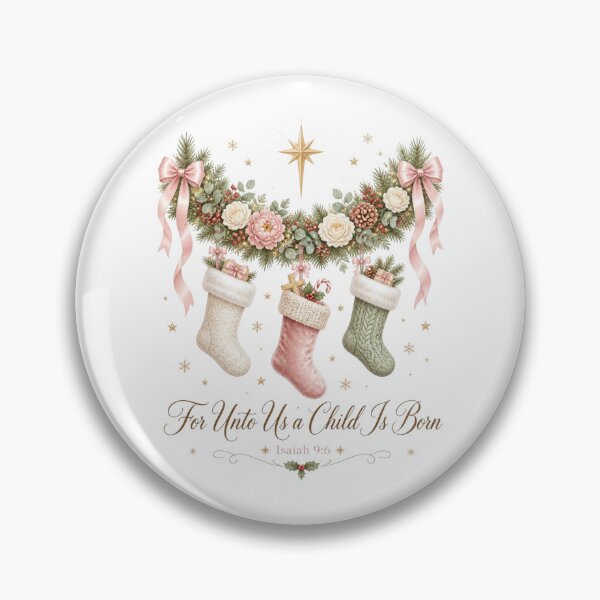 Item preview, For Unto Us a Child Is Born Isaiah 9:6 Coquette Christmas Stockings designed and sold by Panom Suavichien.