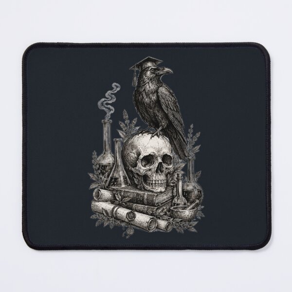 Item preview, Alchemist Skull and Graduate Raven - Gothic Science designed and sold by InnerwayStudio.