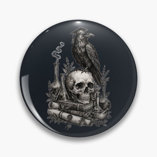 Item preview, Alchemist Skull and Graduate Raven - Gothic Science designed and sold by InnerwayStudio.