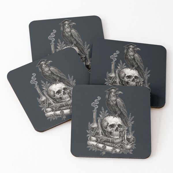 Item preview, Alchemist Skull and Graduate Raven - Gothic Science designed and sold by InnerwayStudio.
