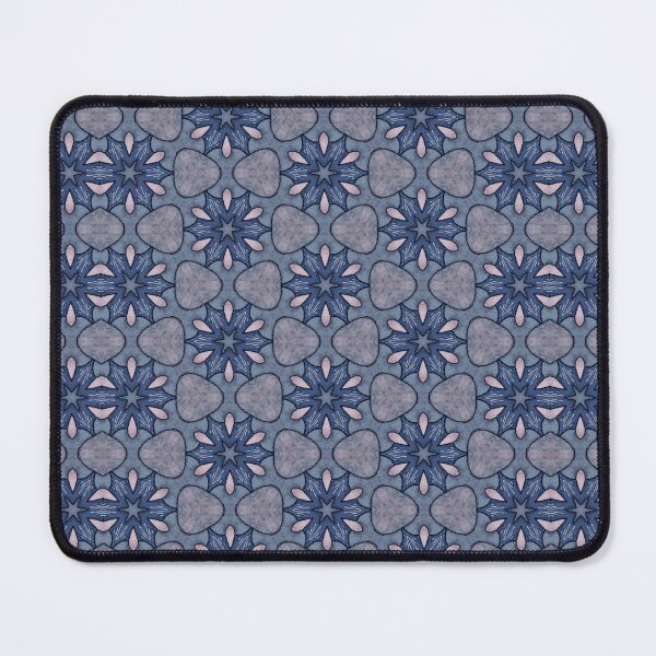 Item preview, Slate Blue Deep Indigo Soft Lilac Starburst Hexagonal Triquetra Mosaic Mandala - Duvet Cover designed and sold by ArithraStudio.