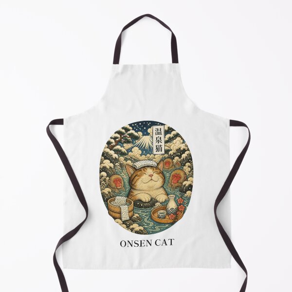Item preview, Onsen Cat with Japanese Title 温泉猫 | Ukiyo-e Cat | Japanese Design designed and sold by JapanMemoir.