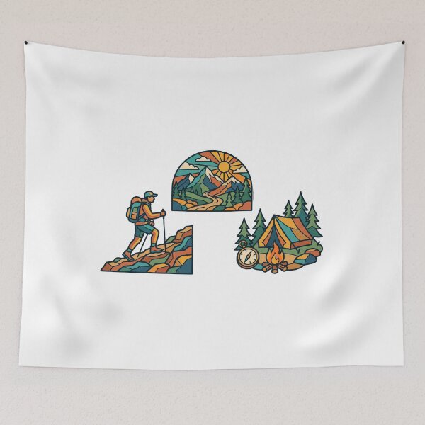 Item preview, hiking ideas — Bold mosaic illustration Artwork designed and sold by DigitalGraphic1.