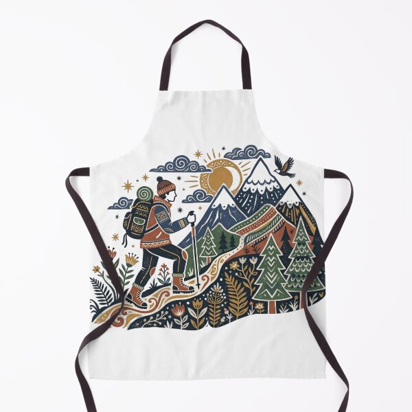 Item preview, mountain hiking — Contemporary folk art Artwork designed and sold by DigitalGraphic1.